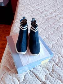 sneakers stile calzino elasticizzato in tessuto bl