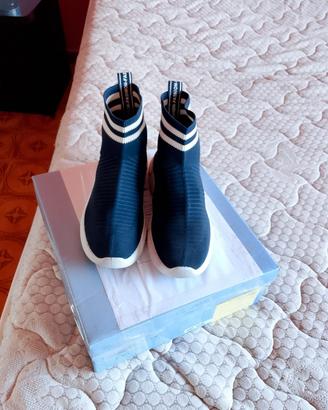 sneakers stile calzino elasticizzato in tessuto bl