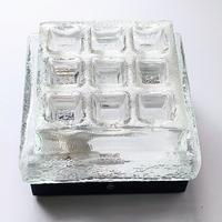 Plafoniera quadrata Limburg 1970 in vetro