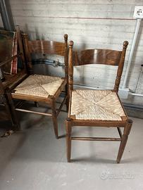 Set 4 sedie legno impagliate
