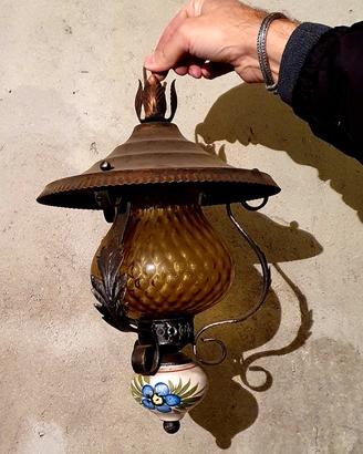 lampadario ferro battuto