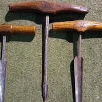 Tre antiche sgorbie per fori nel legno