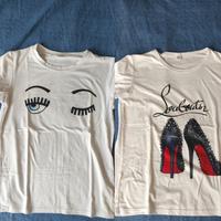 coppia di t-shirt occhiolino e scarpa louboutin 