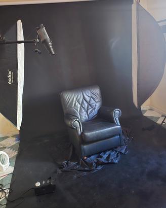 luci studio fotografico softbox ombrelli