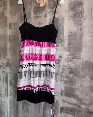 Top Effetti stile Y2K scritte fucsia e strass