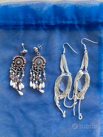 Set 2 orecchini bigiotteria, vintage anni 2000