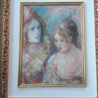 dipinto ballerine olio tela