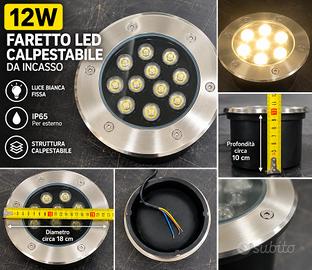 Calpestabile Faretto LED Incasso 12W Luce Calda