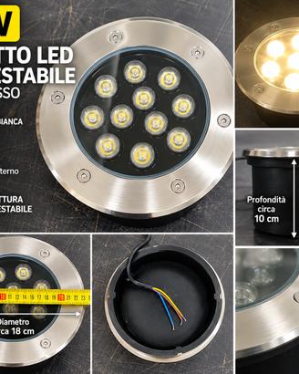 Calpestabile Faretto LED Incasso 12W Luce Calda