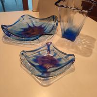 Trio opere in vetro di Murano La Murrina