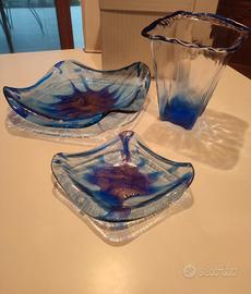 Trio opere in vetro di Murano La Murrina