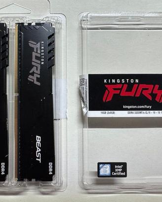 RAM Kingston Fury Beast 32GB (4x8GB) DDR4 3200MHz 