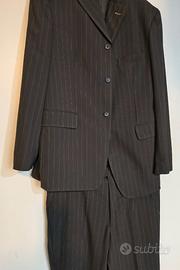 Abito Uomo Elegante Gessato Marrone Made in Italy 