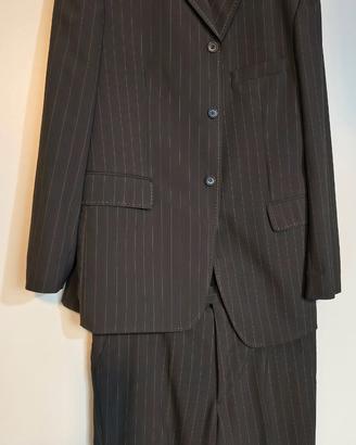Abito Uomo Elegante Gessato Marrone Made in Italy 