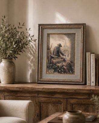 quadro vintage, disegno a china