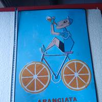 INSEGNA VINTAGE METALLO ARANCIATA S.PELLEGRINO