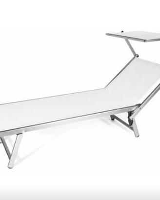 Lettino da Mare con Parasole, Alluminio 186x61x38
