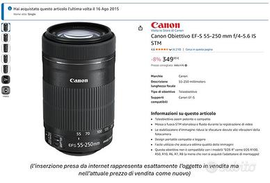 Obiettivo Canon EF-S 55-250 mm f/4-5.6 IS – Ottime