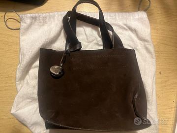 Borsa pochette Furla marrone scuro scamosciata