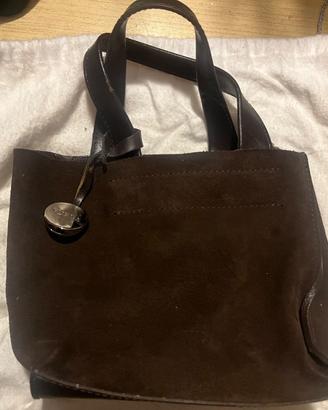 Borsa pochette Furla marrone scuro scamosciata