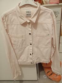 giacca jeans rosa bambina 
