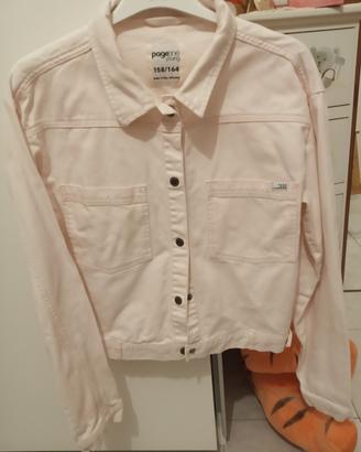 giacca jeans rosa bambina 