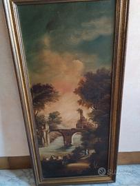 Dipinto d'epoca olio su tela 