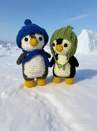 Pinguini Amigurumi - Bambola/Peluche Fatta a Mano