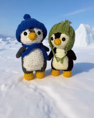 Pinguini Amigurumi - Bambola/Peluche Fatta a Mano