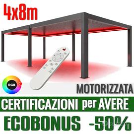 Pergole bioclimatiche 8x4 m certificate ecobonus