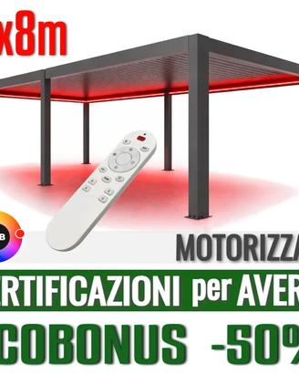 Pergole bioclimatiche 8x4 m certificate ecobonus
