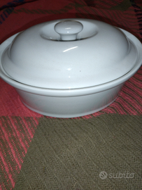 Zuppiera Casseruola bianca cucina Tegame con coper