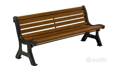 Panchina da Giardino in Ghisa e Legno 170 cm