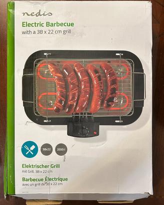 Barbecue elettrico Nedis 2000W 38x22 cm