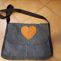 Borsa jeans Vintage tracolla modello tascapane