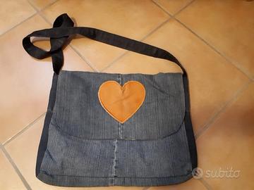 Borsa jeans Vintage tracolla modello tascapane