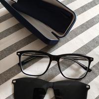 montatura occhiali da vista con clips da sole