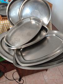 vassoi in acciaio da ristorante tot.7 pezzi