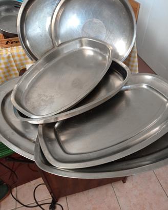 vassoi in acciaio da ristorante tot.7 pezzi