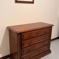 Comò camera da letto 4 cassetti in legno classico