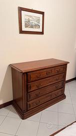 Comò camera da letto 4 cassetti in legno classico