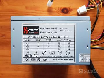 Alimentatore ATX 600 W S-tech x PC fisso