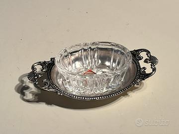 Porta sale vetro vassoietto marchiato Argent 1000