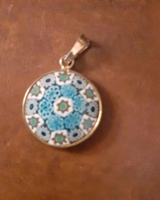 Pendente in vetro di Murano e argento