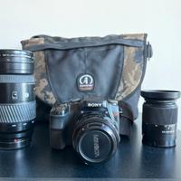 Sony Alpha 100 con doppio ob. E ob. Zoom
