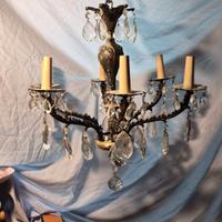 Lampadario Ottone e Cristallo