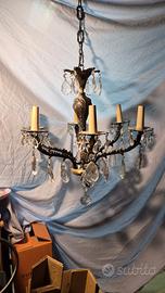 Lampadario Ottone e Cristallo