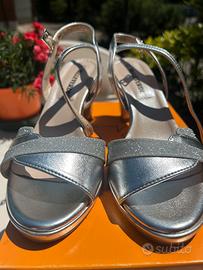 Sandali Valleverde 28347 argento tacco