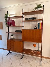 Libreria modulare in teak stile scandinavo