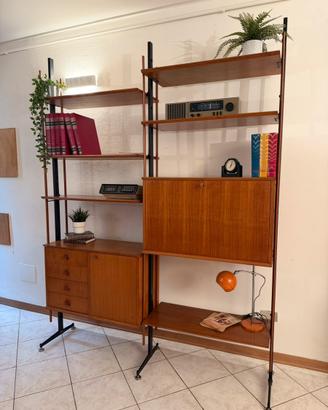 Libreria modulare in teak stile scandinavo
